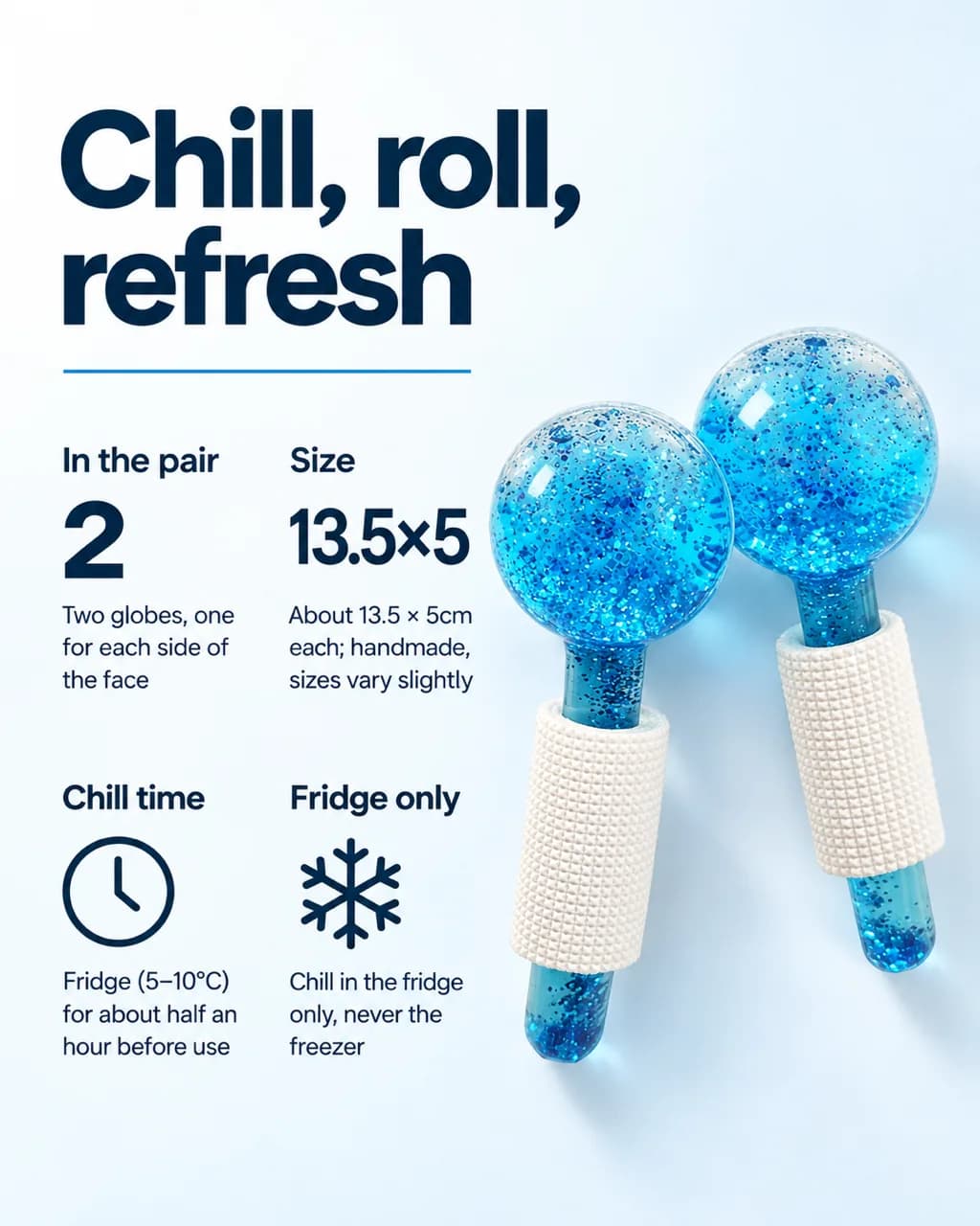 Cryo Facial Ice Globes (Pair): key features
