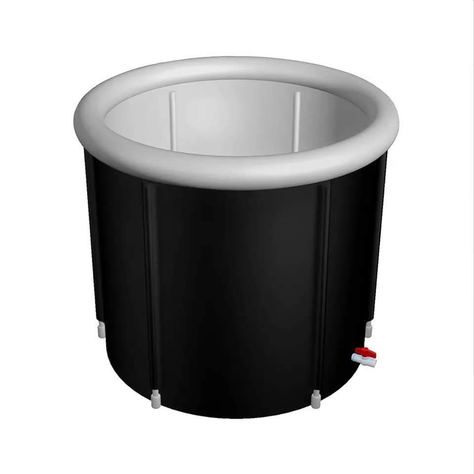 Kaldera Plunge 320 foldable ice bath tub, black PVC shell with white inflatable rim