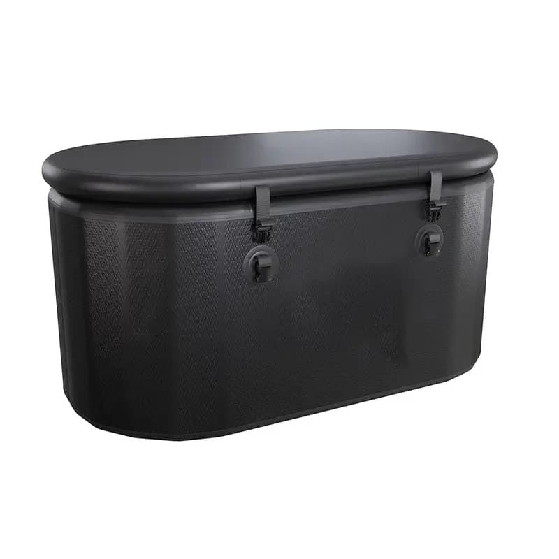 Kaldera Plunge 550 XL oval two-person tub with insulated lid fitted
