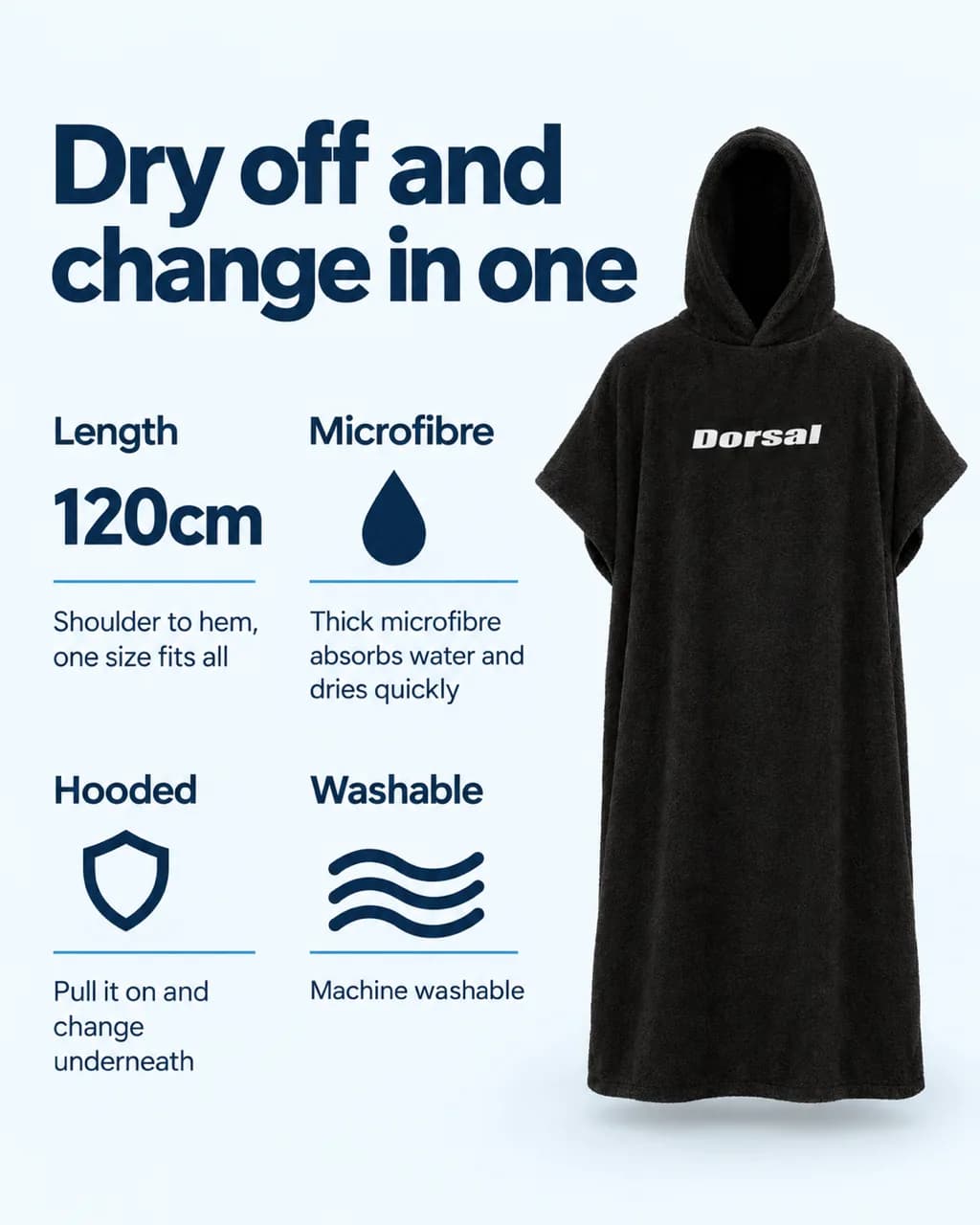 Dorsal Microfibre Changing Poncho: key features