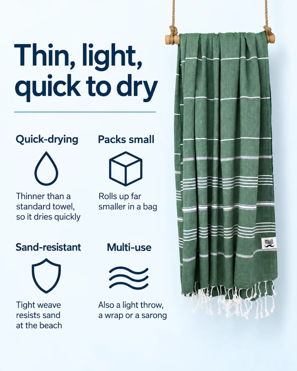 Turkish Cotton Sauna Towel: key features